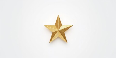 Obraz premium Golden Christmas star used as holiday ornament on white background, seasonal decoration