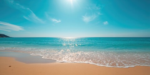 Calm blue ocean under daylight, suitable for editorial header background, World Oceans Day
