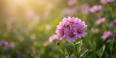 Obraz premium Mexican Aster Cosmos Cosmea flowers in full bloom, used as vibrant garden ornamental plants
