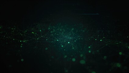 Digital pattern with green plexus lines on an abstract tech background, ideal for interface elements