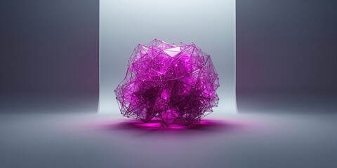 Colorful network of interconnected points and lines forming an abstract polygonal design, suitable for digital layout or UI backgrounds