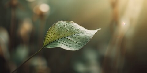 Macro photograph of a dried green leaf with undulating edges highlighting natural leaf surface details for plant research