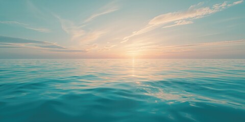 Serene ocean surface with sky and cloud formations, ideal for editorial header backdrop