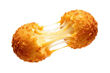 Crispy fried cheese ball with melted cheese inside