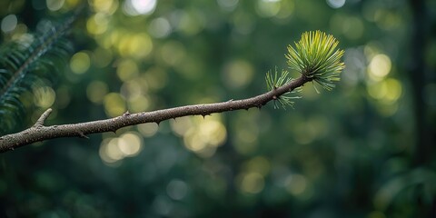 Obraz na płótnie Canvas A tree branch with sharp spikes used as a natural defense mechanism, natural elements, Earth Day