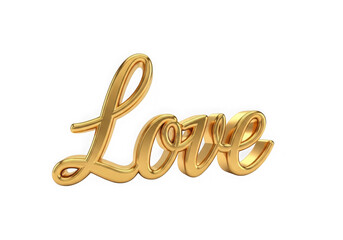 Obraz premium Golden love typography illustration