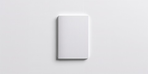 White brochure with blank cover seen from above, used as a clean background for graphic design or informational layouts