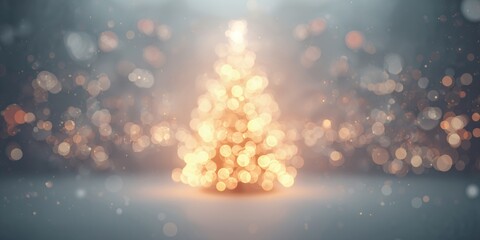 Christmas bokeh background with illuminated tree and abstract design for holiday celebration imagery