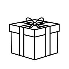 Obraz premium Gift Box Illustration: A meticulously crafted illustration features a classic gift box, complete with a beautifully tied bow, creating a sense of anticipation and delight.