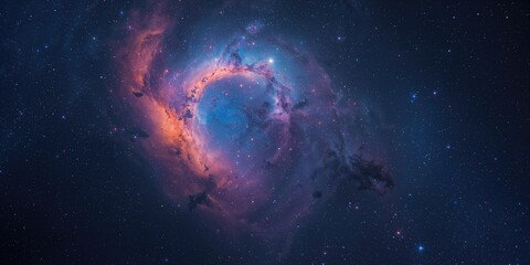 Obraz premium Colorful night sky featuring stars and nebulae, designed for space-inspired layout