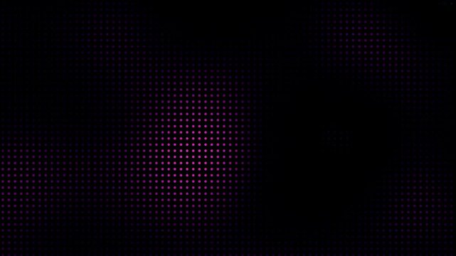 Animated abstract technology dark background random led dots and grid 4K. Loop dark halftone background