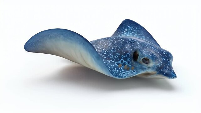 Beautiful blue stingray swimming gracefully in the clear ocean water.