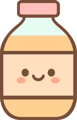 Cute Illustration of a Bottle with Face