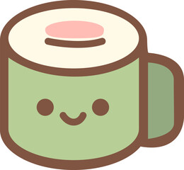 Cute Sushi Mug Illustration