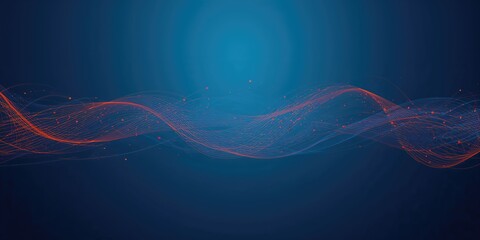 Abstract digital circuit lines in orange, red, and blue as a background for technology interface design, suitable for UI layout