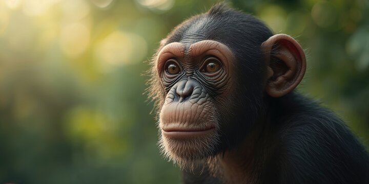 Chimpanzee observing surroundings, highlighting awareness and exploration, World Wildlife Day
