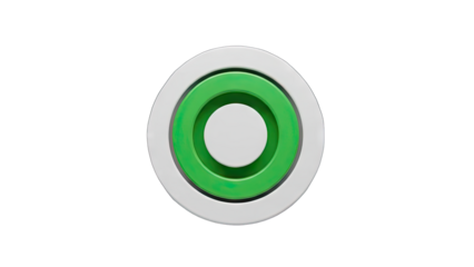 Concentric Circles with Green and White Hues on a Transparent Background Minimalist Abstract Graphic Element
