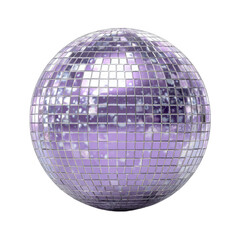 A reflective sphere covered in small, square mirror tiles, casting light