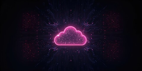 Cloud server environment, focusing on digital data hosting and network connectivity for website operations