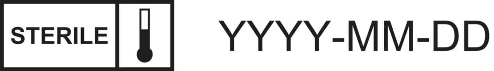STERILE, DRY HEAT STERILIZED, DATE OF STERILIZATION, YEAR & MONTH