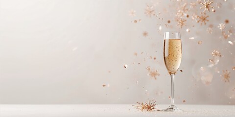 Abstract Christmas background with champagne and decorations seasonal celebration, holiday observance