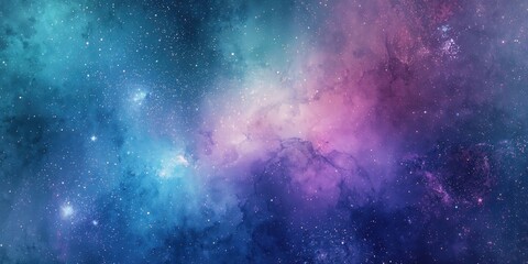 Naklejka premium Watercolor galaxy sky background with vibrant hues, ideal for editorial headers, World Space Day