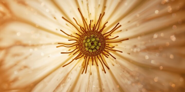 Thin onion skin plant cells viewed under a microscope, background for biological research