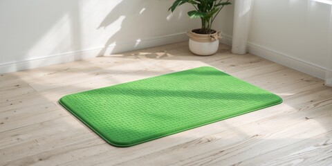 Green acupuncture foot massage mat designed for home use, wellness and relaxation