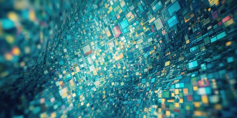 Abstract mosaic pixel pattern in vibrant colors, ideal for digital backgrounds or tiling applications