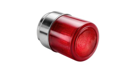 Industrial red indicator light with metallic base