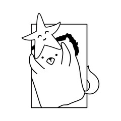 Cute Line Art Character Illustration