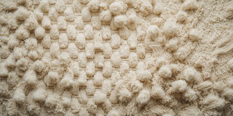 Detailed view of white fabric texture with 3d tufts and irregular grunge pattern as a backdrop for upholstery or fashion projects