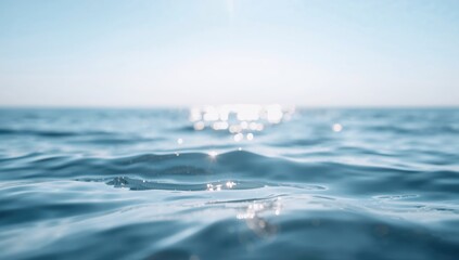 Sea scene with soft focus background suitable for UI backdrop or informational graphics, emphasizing space for overlays
