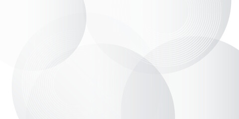 Abstract 3D circle papercut layer white background with gold line effect