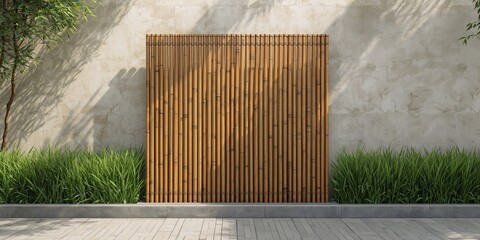 Bamboo wall and fence used as a security feature for urban residential properties, theft prevention, local area safety awareness