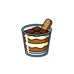 Sweet Layered Dessert in a Glass Graphic