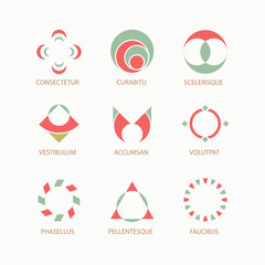 Collection of six modern and abstract company logo designs