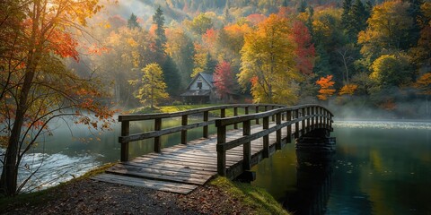 Bridge leading to a house with a paved pathway, accessibility and entry points, Earth Day