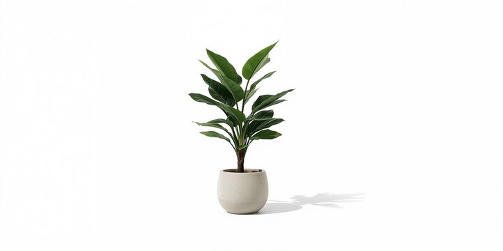 Minimalist houseplant in a sleek concrete pot used as a modern interior decor accent, Earth Day