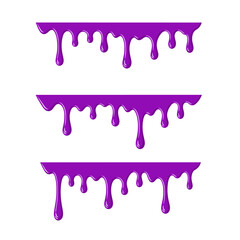 Purple paint dripping effect on white background