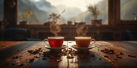 A restaurant offering black tea and masala chai for travelers on a trek, refreshment