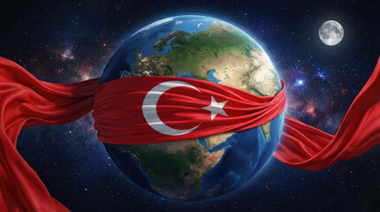 Turkish flag and Turkish flag motifs, drawings, vectors.