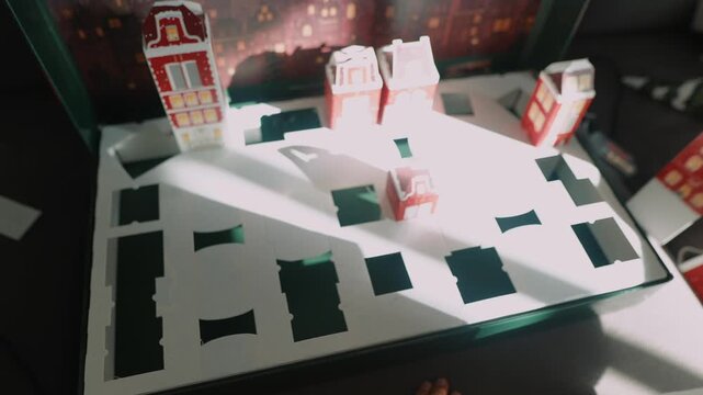 Final placement of red tower marks near completion of city planning model
