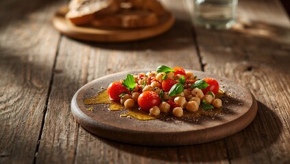Chickpea and cherry tomato salad with fresh vegetables, suitable for light, nutritious meals, World Nutrition Day