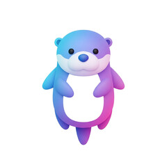 Cute cartoon otter character with gradient colors.