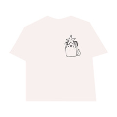 t shirt Cute Line Art Character Illustration