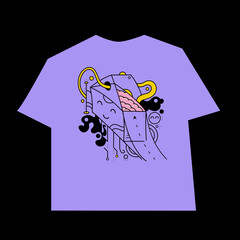 T shirt Cute House Line Art Character Illustration