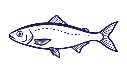 Simple line drawing of a fish