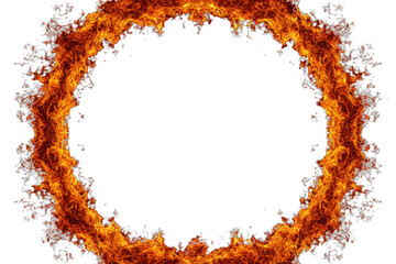 A circular ring of intense, flickering flames against a dark background
