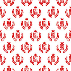 Badge best seller seamless pattern isolated on white background